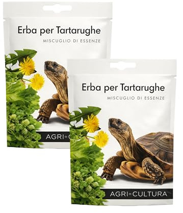 AGRI-CULTURA® | Semi Erba Per Tartarughe Di Terra In Miscuglio | Mix Contenente 6 erbe con Trifoglio, Tarassaco e Lattuga, Semi Per Nutrizione Ottimale Tartarughe. (2 Confezioni da 15g)