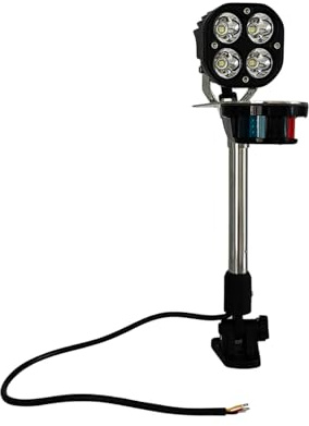 Vcanuplms Led Boat Navigation Lights, Waterproof Spot light with Red/Green Nav Lights for Pontoon Yacht and Small Boat