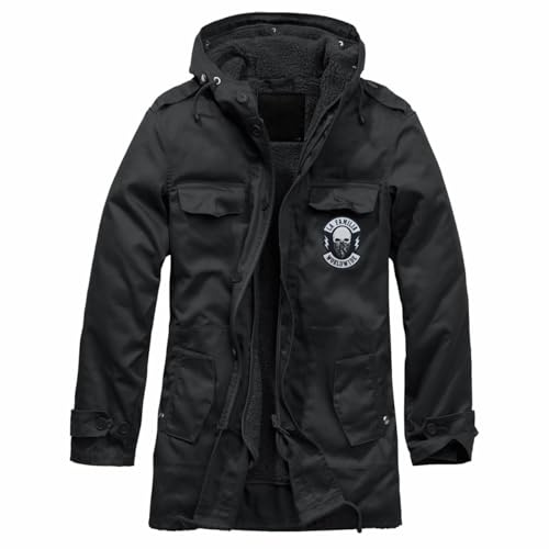 Spaß Kostet Herren Parka mit raustrennbaren Innenfutter Winterjacke La Familia Worldwide mit Totenkopf Größe M - 5XL