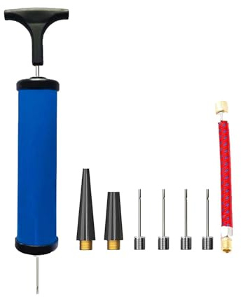 Kit de pompe de football, pompe à air pour balles | Tirer manuel de la pompe de football avec aiguilles - Accessoire de gonflage pour ballon de sport, pompe à air pour basket-ball, football, bateaux