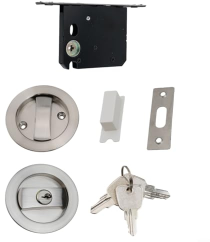 Jonikuper Serratura per porta scorrevole con chiave, serratura invisibile per interni a lato singolo, facile da usare, disponibile in più colori