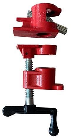 HAUTFENM 3/4in Heavy Duty Pipe Clamp, Malleable Iron Clamp, Heavy Duty Wood Gluing Pipe Clamp or Woodworking Panel Slot and Carpenter Hand Tool, Spiral Screw Rod