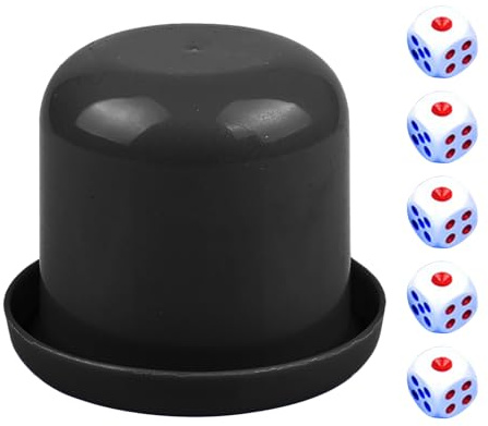 Dice Cup Set för vuxna - Set med tärningskoppar, med lock | Shaker Cup för med 5 för festspel, familjespel
