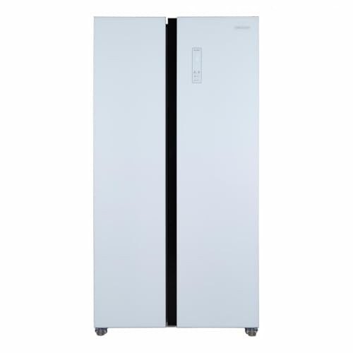 HEINNER HSBS-HM532NFGWHE++ Side-by-Side Kühlschrank – 532 L, Full No-Frost, Inverter-Kompressor, LED-Display, Edelstahl-Design, Energieklasse E, 5-Jahres-Garantie