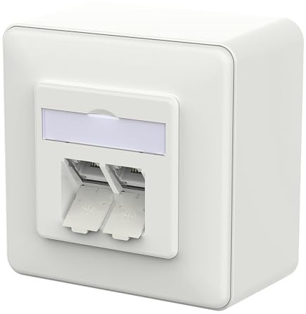 METZ CONNECT E-DAT C6A IDC Dose, 2 Port, AP, verkehrsweiß