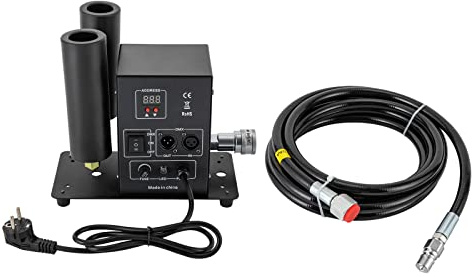 150W CO2 Rauchmaschine mit Doppeldüse und 5m Schlauch Boden Nebelmaschine Einstellbare DJ Bühneneffekt Maschine Bodennebelmaschine für Bühne Hochzeit