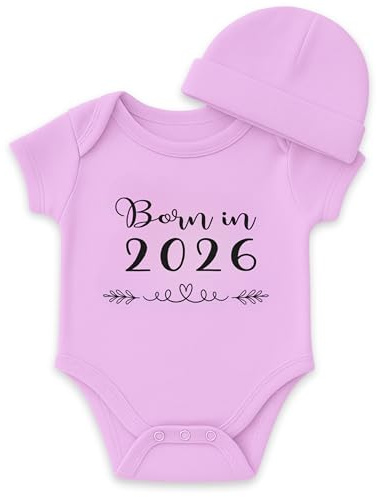 Miss Chapas | Ensemble Bébé Born in 2026 Body + Bonnet – Cadeau de Naissance Original, Baby Shower, Noël | Nouveau-né | Présenté dans une Boîte Kraft Prêt à Offrir