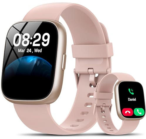 Smart Watch with Alexa Built-in, 1.83 HD Fitness Watch with Bluetooth Calling, New Smartwatch with Heart Rate/Sleep Monitor, 110+ Sports Modes, IP68 Waterproof Activity Tracker for Android iOS, Peach