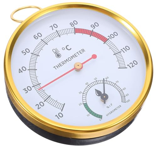 YARNOW Higrómetro y Termómetro para Sauna Resistente al Calor Medidor de Temperatura y Humedad para Ambiente de Sauna Diseño Compacto y Fácil de Colgar Monitor para Sala de Vapor