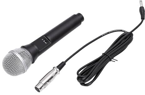 Jiawu Handhållen Trådbunden Mikrofon, Dual Mode Bluetooth och Trådbunden Anslutning Dynamisk Sångmikrofon med Smart Brusreducering 6,5 Mm-uttag för Karaoke Hemmainspelning Utomhus