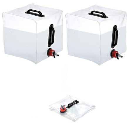 dellyy Bidon Agua Plegable con Grifo, Garrafa Agua Plegable, para Lavar Frutas y Yerduras, Ducharse, Hacer Barbacoas, IR de Picnic, Acampar y Viajar