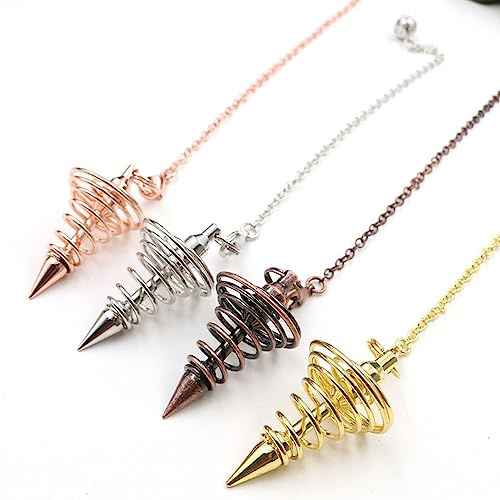 OVAQUIXI Metal Dowsing Pendel för Divination Healing Andlig (Rose guld) | Pendelgängad, med Kedja för Chakratest