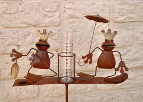 Regenmesser, Froschkönig, Gartenstecker, Höhe: ca. 140 cm