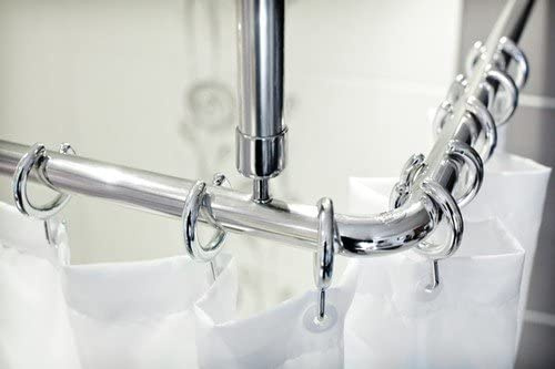 ALU DECKENHALTERUNG EXTRA LANG 120cm! FÜR WINKELSTANGE DUSCHSTANGE DUSCHVORHANGSTANGE SILBER GLÄNZEND BARRIEREFREI! UNDERSEILING OF CORNER ROD!
