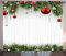 ABAKUHAUS Natale Tende, Albero Balls Ornamenti, Casa Arredamento Elemento Distintivo Due Pannelli Set, 280 x 175 cm, Verde Rosso