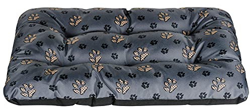 SuperKissen24. Hundebett Hundekissen Hundematratze Tierbett für Kleine, Mittlere und Grosse Hunde - Wasserdicht, Waschbar - Größe M - Schwarz und Grau - Pfoten