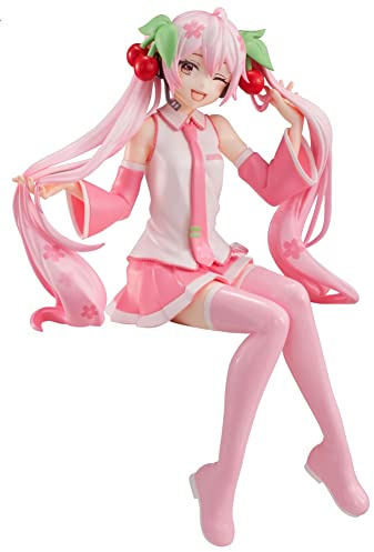 Furyu Hatsune Miku Noodle Stopper PVC Statue Sakura Miku Wink Ver. 16 cm