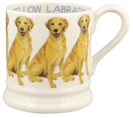 Emma Bridgewater große Tasse 1/2 Pint, Keramik Kaffeetasse groß - Steingut Tasse, Cappuccino, Latte, Kaffee, Teetasse - Schöne Tassen, Geburtstagsgeschenk - Kaffeebecher Gelber Labrador