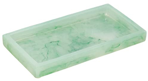 perfk Vassoio da toeletta, Vassoio da Bagno Marmo, Portagioie Organizzatore da toeletta da Bagno, Vassoio di Profumo per Tessuti, Candele, Verde Giada