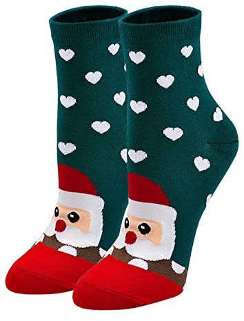 Chaussettes Fantaisie Femme Cadeau Noël: Coton Doux Chaussette Animaux Femme Soquettes à Mignon Rigolo Drôle Motif, 36-41, 1 Paire