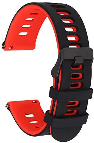 Cobee Silicone Rubber Watch Bands, Sport Watch Replacement Straps | Quick Release, Universal Smart Watchband with Black Stainless Steel Buckle for Men Women