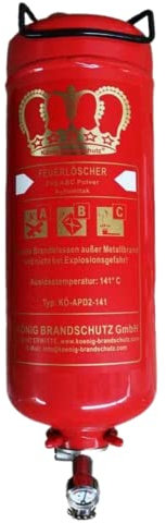 Feuerlöscher Pulver Automatisch | 2 kg | Geeignet für die Brandklassen - ABC | Automatische Auslösung | Dauerdruck 4 LE