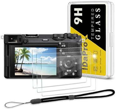 iDaPro Screen Protector for Sony Alpha A6700 A7CII ZV-E1& Hand Lanyard | 3-Pack + Hand Lanyard + ABS Box. 9H Hardness, Anti-Scratch, Anti-Bubble, HD Clarity, Anti-Fingerprint, Easy Install