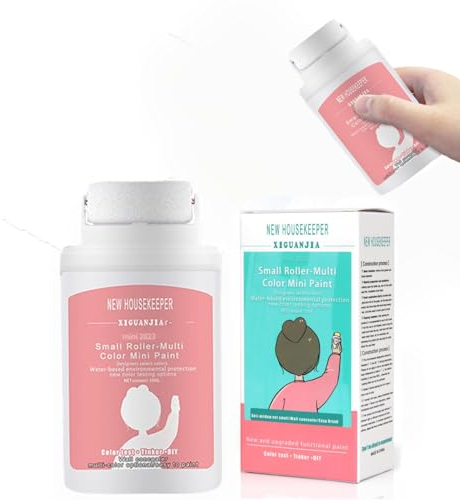 Piccolo pennello a rullo per pittura murale in lattice, Pennello per Ridipingere Il Muro A Secco, per La Riparazione di Graffiti Fai-da-Te, La Riparazione di Macchie a Casa (White)