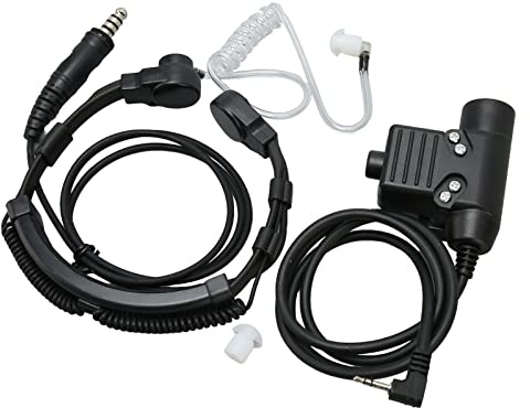 Oreillette Pour Talkie-walkie Micro Gorge Avec Adaptateur U94 PTT, Tube Acoustique Transparent Réglable Pour Talkie-walkie T5000 T5100 Et Autres Modèles
