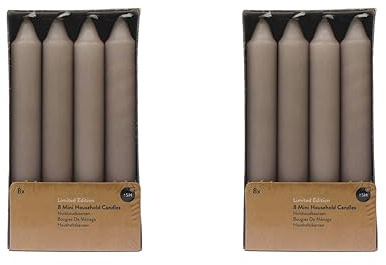 Stabkerze Kerze 2 x 8er-Set (16 Stabkerzen) – Brenndauer: 5 Std., rußfrei – für Kerzenständer, Kerzenhalter - Kerze, Adventskranz, Advent, Weihnachten, Deko, Gastro, Hochzeit – (beige)
