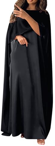 Muslimische Kleider für Damen Muslim Kleidung Für Frauen Muslimkleid Robe Einfarbig Abaya Kleid Mit Kapuze Islamischer Naher Osten Dubai Türkei Arabisch Kaftan Kleid Ramadan Muslimisches (S-XXL)