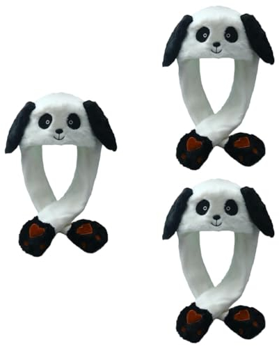 ifundom 3 Stk Hut mit beweglichen Ohren Weihnachtsgeschenke Ohr springender Hut Hüte Kleider Plüsch-Panda-Hut Partykostüm Hut Wird sich bewegen Kleidung Kopfbedeckung Kind
