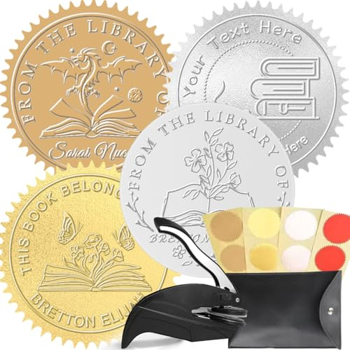 Nevaou Buchpräger Personalisierte Stempel Benutzerdefinierte Buchpräger Individueller Text Logo Eigenes Design aus der Bibliothek des Buchstempels Ex Libris Buchliebhaber Geschenk