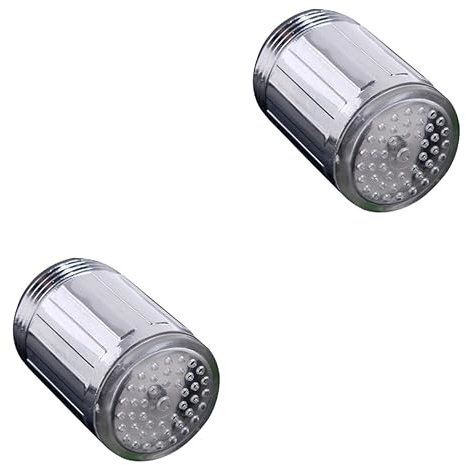 HOMSFOU Led Wasserhahn Aufsatz Mit Farbwechsel Beleuchtung 2 Stück Für Badezimmer Und Küche Touch-on Wasserhahn Zubehör Kompakt 1.9X0.9X1.4 Zoll