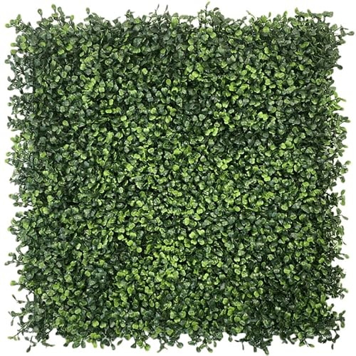 Valyria Home - Jardín Vertical Artificial Exterior o Interior - Pack 4 Paneles 50x50 cm (1m²) - Planta Artificial para Pared - Muro Verde imitación Natural - Protección UV - Boj Artificial Decoración