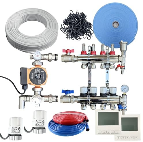 Wärmer System 50-60Sqm Water Underfloor Heating Kit 2 Room