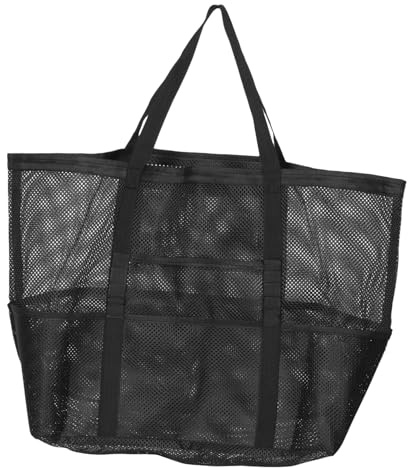 AOKWAWALIY Strandtasche Urlaubstasche Aufbewahrungstasche für Sandspielzeug große Einkaufstasche Badetasche für Kinder Schwimmbadtasche Handtasche Cosmetic Bag travel Tasche Plastik Black