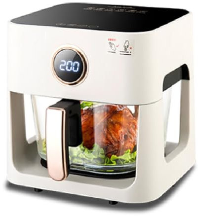 GplHAIN Air Fryer, 1300W Home Air Fryer, 4L Capacity - Voice Control - 360° Heating - 200° Maximum Temperature, With Timing Function, Healthy Oil-Free And Low-Fat Cooking,A