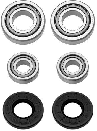 ECSiNG Kit de 2 Rodamientos de Rueda 30203 30205 Rodamientos 25x52x7mm Anillo de Sellado Compatible con ALKO Eje Sin Freno hasta 750 Kg Negro