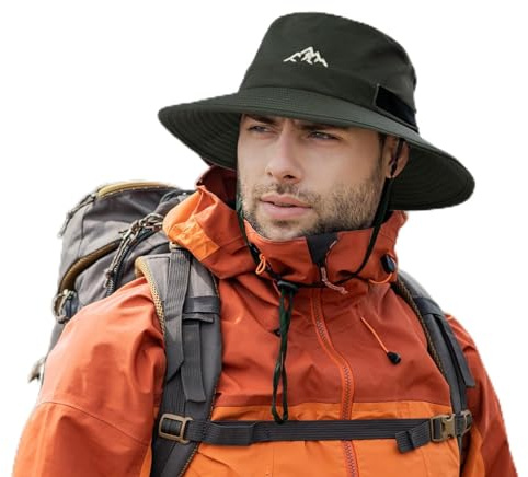 Comhats Waterproof Bucket Rain Hats Unisex, All Weather Outdoor Adventure Hat for Golf Safari Fishing Hiking, Windproof | Adjustable | Packable 54-66CM