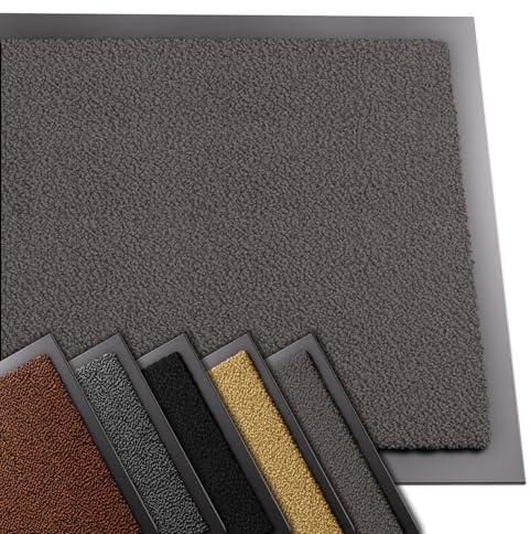 VOUNOT® Felpudo Entrada casa, Alfombra Exterior para Puerta, Impermeable Antideslizante Lavable, Alfombra para Interior y Exterior, 40x60cm, Antracita