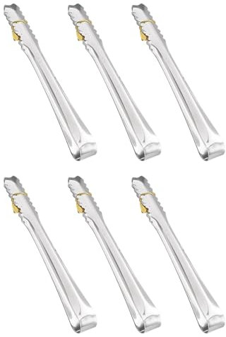 6 Pack Ice Tongs, Sweet Tongs Sugar Tongs, Stainless Steel Tongs for Mini Sweet Food Small Buffet and Coffee Sweets Bread Cake