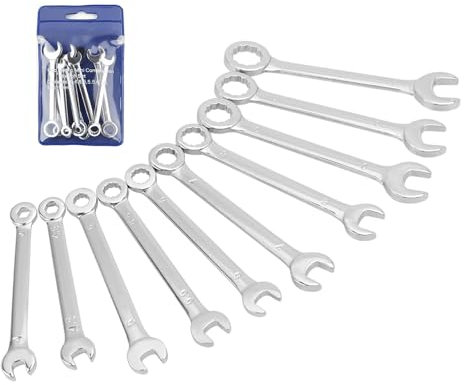 10 Piece Mini Ignition Wrench Set, Combination Wrench Set, Dual End Spanners, Metric 4mm-11mm Spanner, Carbon Steel Spanner with Portable Pouch for Assembling Furniture Small Equipment(SIZE:4-11mm)