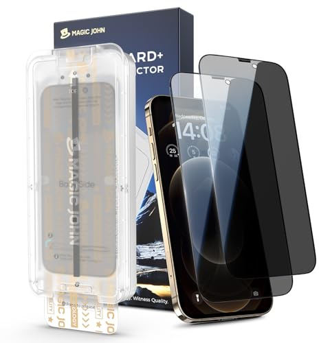 MAGIC JOHN für iPhone 12 Pro Max für Upgrade Sichtschutzfolie (6,7 Zoll), 25-Grad-schutzwinkel-Einfaches, mit einfachem Einfache Installation, Befestigungswerkzeug, Hüllenfreundlich, 2 Stück