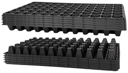 F Fityle 10 Pièces Plateaux de Semis de Croissance, Bacs de Germination avec des Trous, Pépinière de Semis en Plastique Durabilité, Plateau de Propagation Polyvalent et Reutilisable, 72 Trous