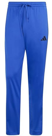 adidas Men's 3 STRIIPES Tricot Open Hem Trackpants, Team Royal Blue, M Short