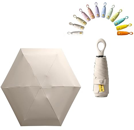erised's bifrost Mini Faltender Regenschirm Freien UV Schutz,kreativer Ringgriff,Sonnenschutz Klein für Koffer Taschenschirm,Beschichtung Gegen Feuchtigkeitsschäden für Damen und Kinder Reise