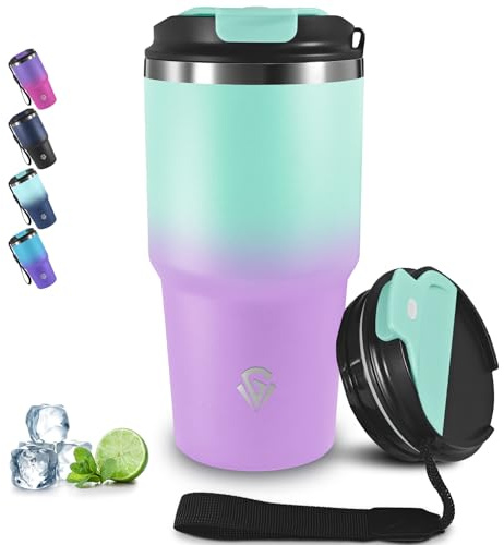 Grsta 20oz Tumbler Termico, Isolata Sottovuoto In Acciaio Inox, Termos Caffè Ermetica Portatile, Tazza Termica per Bevande Calde e Fredde, Bicchiere Termico A Prova di Perdite