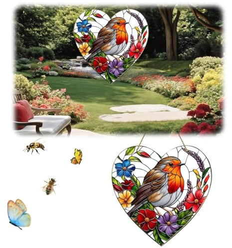 Window Sun Catcher,Hanging Ornament for Window Decor,Home Window Decoration,Garden Sun Catchers with Stained Glass,Hanging Garden Ornaments,Crystal Suncatcher,Wind Chimes Indoor,Wind Charms for Garden