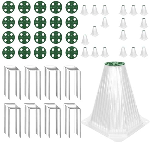 Campanas De Protección para Plantas De Jardín - Jaula De Exterior En Forma De Campana,Protector con Clavos de Suelo y Agujeros de Ventilación para Tomate Fresa Flor y Cultivos de Invierno